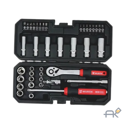 Набор головок + трещотка 1/4. Red Stripe. 40 шт.. WURTH 5763114040